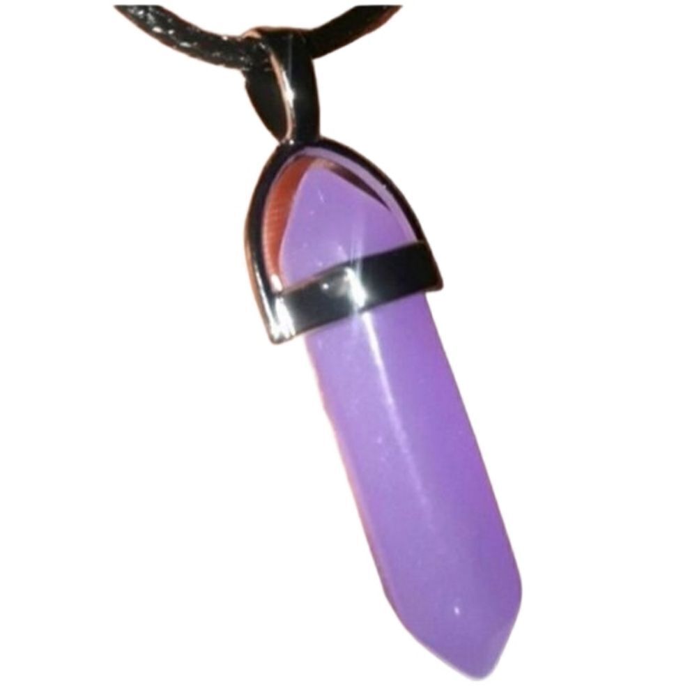 Hand crafted glow in the dark purple pendant necklace